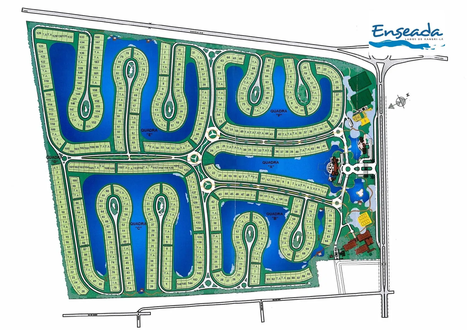Mapa de implantação do Enseada Lagoa dos Quadros em Capão da Canoa
